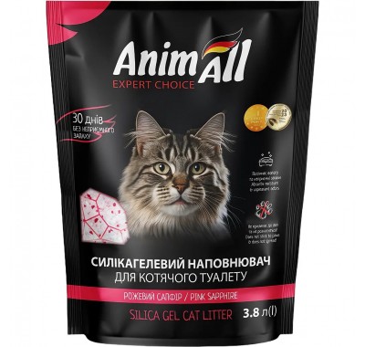 Наполнитель для кошачьего туалета AnimAll Розовый сапфир силикагель 3,8 л