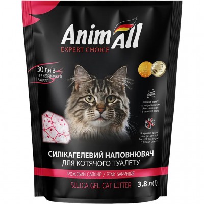Наповнювач для котячого туалету AnimAll Рожевий сапфір силікагель 3,8 л