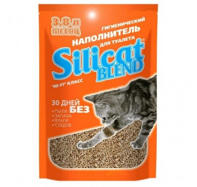 Двукомпонентный гигиенический наполнитель для кошачьего туалета SiliCat Blend 3,8 л