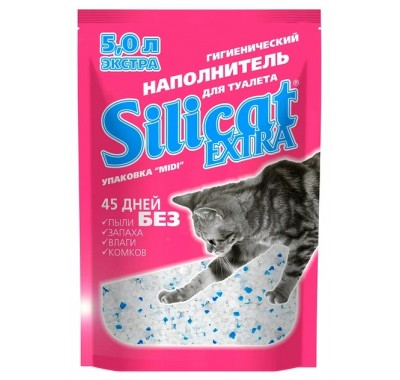 Наповнювач для кішок силікагелевий SiliCat Extra 5 л