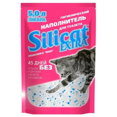Наповнювач для кішок силікагелевий SiliCat Extra 5 л