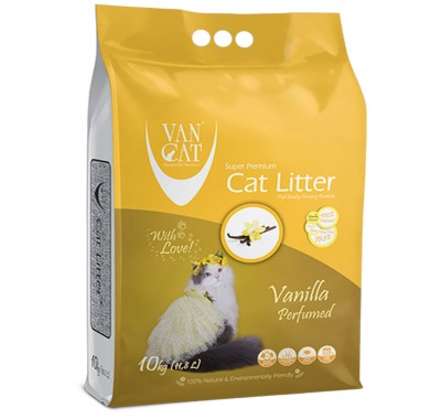 Бентонітовий наповнювач VanCat Vanilla для котячого туалету, 10 кг