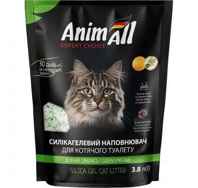 Наполнитель для кошачьего туалета AnimAll Зеленый Изумруд силикагель 3,8 л