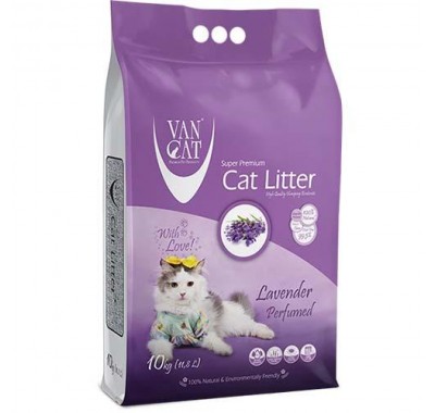 Бентонітовий наповнювач VanCat Lavender для котячого туалету, 10 кг.