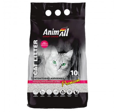 Бентонітовий наповнювач AnimAll Premium Classic без аромату, для котячого туалету, 10 л