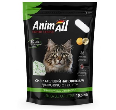 Наповнювач для котячого туалету AnimAll Зелений Смарагд силікагель 10,5 л