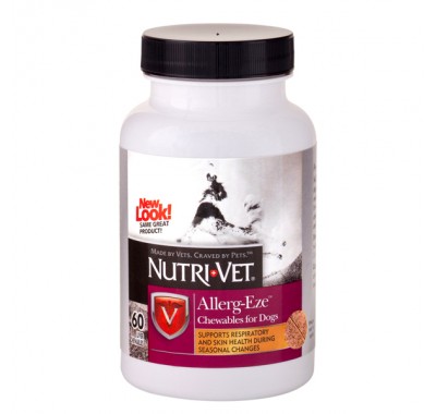 Nutri-Vet Allerg-Eze НУТРИ-ВЕТ ДЛЯ АЛЛЕРГИКОВ добавка для собак при аллергии, жевательные таблетки 60 шт