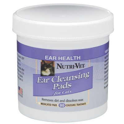 Nutri-Vet Feline Ear Wipe НУТРІ-ВІТ ЧИСТІ ВУХА вологі серветки для гігієни вух кішок 90 шт