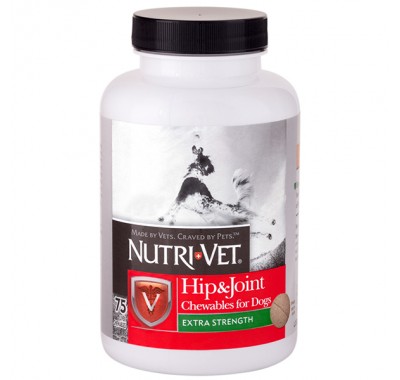 Nutri-Vet Hip&amp;Joint Extra НУТРІ-ВІТ ЗВ'ЯЗКИ І СУСТАВИ ЕКСТРА (2 рівень), хондроїтин та глюкозамін для собак з ЧСЧ 75 шт