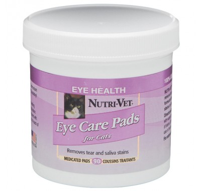 Nutri-Vet Tear Stain Removal cat НУТРІ-ВІТ ОЧИЩЕННЯ ПЛЯМ вологі серветки для кішок, від плям під очима, навколо пащі та на лапах 90 шт