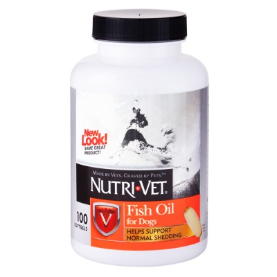 Nutri-Vet Fish Oil НУТРІ-ВІТ РИБИЙ ЖИР добавка для вовни собак 100 шт