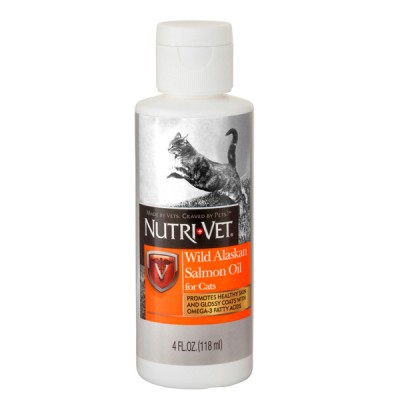 Nutri-Vet Salmon Oil НУТРІ-ВІТ ОЛІЯ ДИКОГО ЛОСОСЯ вітамінна добавка для вовни кішок, рідка 118 мл