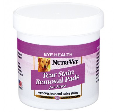 Nutri-Vet Tear Stain Removal dog НУТРІ-ВІТ ОЧИЩЕННЯ ПЛЯМ вологі серветки для собак, від плям під очима, навколо пащі та на лапах 90 шт