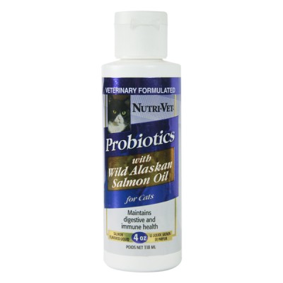 Nutri-Vet Probiotics Salmon Oil НУТРІ-ВІТ ПРОБІОТИКИ З ОЛІЄЮ ЛОСОСЯ добавка для кішок 118 мл