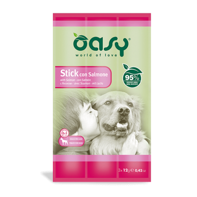 Ласощі для собак OASY DOG Stick лосось (3x12) 36 г, 510247