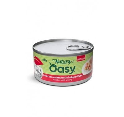 Влажный корм для кошек OASY CAT Wet Natury курица креветками в желе 85 г, 512838