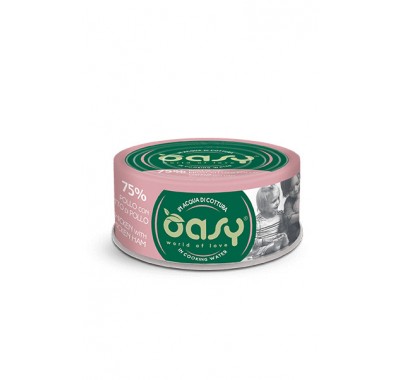 Вологий корм для кішок OASY CAT Wet More Love курка з шинкою, ніжна нарізка у соусі 70 г, 344768