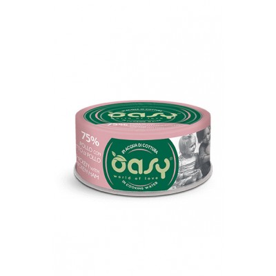 Вологий корм для кішок OASY CAT Wet More Love курка з шинкою, ніжна нарізка у соусі 70 г, 344768