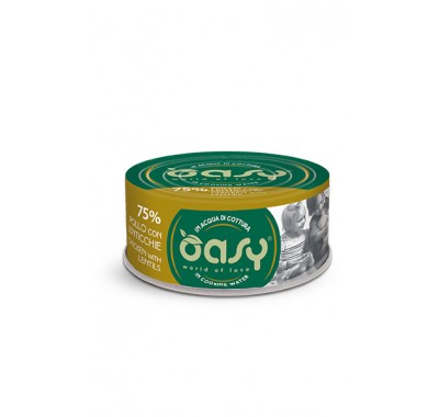 Вологий корм для кішок OASY CAT Wet More Love курка з сочевицею, ніжна нарізка у соусі 70 г, 349824