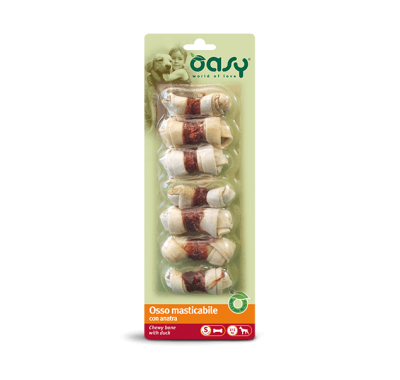 Ласощі для собак, кістки OASY DOG Chewy Bone качка -S- (7 pcs) 85 г, 341002