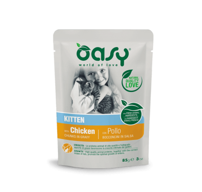 Вологий корм для кошенят OASY CAT Kitten курка 85 г, 343686