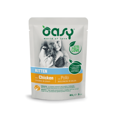 Вологий корм для кошенят OASY CAT Kitten курка 85 г, 343686