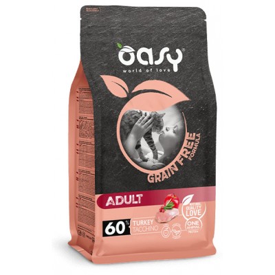 Сухий корм для кішок OASY CAT Grain Free Adult індичка з яблуком та журавлиною 1,5 кг, 349442