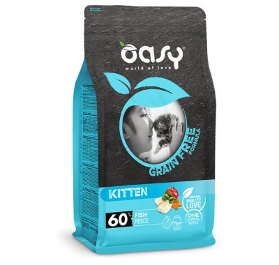 Сухий корм для кошенят OASY CAT Grain Free Kitten біла риба з яблуком та гарбузом 1,5 кг, 347370