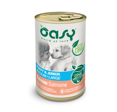 Вологий корм для цуценят OASY OAP Puppy & Junior Medium/Large лосось 400 г, 344508