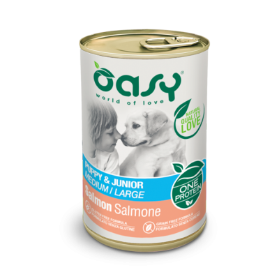 Вологий корм для цуценят OASY OAP Puppy & Junior Medium/Large лосось 400 г, 344508