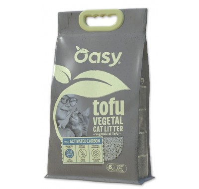 Соєвий наповнювач для котячого туалету Oasy Тофу з активованим вугіллям 6 л, 514412