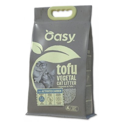 Соєвий наповнювач для котячого туалету Oasy Тофу з активованим вугіллям 6 л, 514412