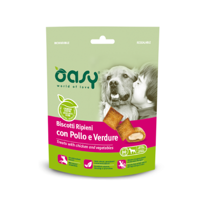 Ласощі для собак OASY DOG TREATS курка та овочі 80 г, 343082