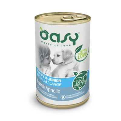 Вологий корм для цуценят OASY OAP Puppy & Junior Medium/Large ягня 400 г, 344485