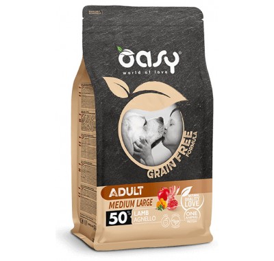Сухий корм для собак OASY DOG Grain Free Adult Medium/Large ягня з яблуком та гарбуом 2,5 кг, 347639