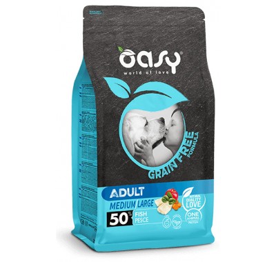 Сухий корм для собак OASY DOG Grain Free Adult Medium/Large риба з яблуком та бататом 2,5 кг, 347561