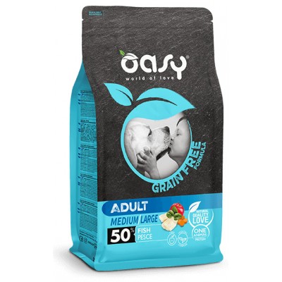 Сухий корм для собак OASY DOG Grain Free Adult Medium/Large риба з яблуком та бататом 2,5 кг, 347561