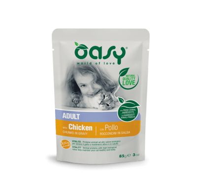 Влажный корм для кошек OASY CAT Adult курица 85 г, 343709