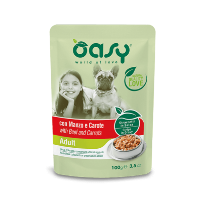 Вологий корм для собак OASY OAP Adult яловичина та морквина (pouch) 100 г, 510582