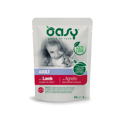 Вологий корм для кішок OASY CAT Adult ягня 85 г, 345635