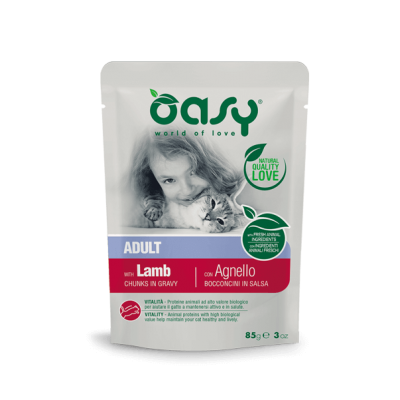 Вологий корм для кішок OASY CAT Adult ягня 85 г, 345635