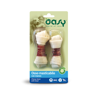 Ласощі для собак, кістки OASY DOG Chewy Bone яловичина -M- (2 pcs) 54 г, 340982