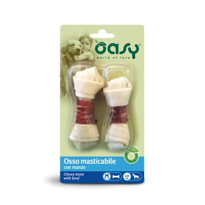 Ласощі для собак, кістки OASY DOG Chewy Bone яловичина -M- (2 pcs) 54 г, 340982