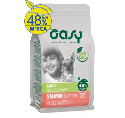 Сухой корм для собак OASY OAP ADULT Small/Mini лосось 2,5 кг, 348513