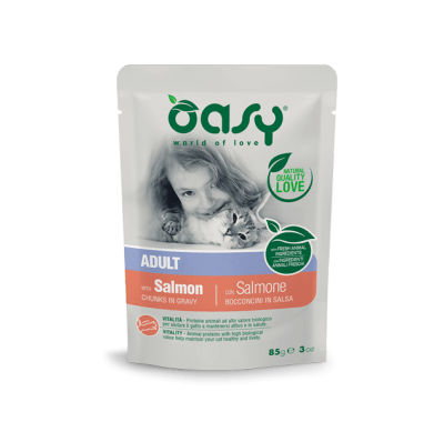 Вологий корм для кішок OASY CAT Adult лосось 85 г, 343723