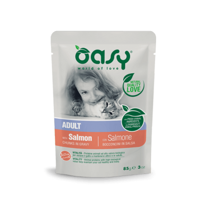 Вологий корм для кішок OASY CAT Adult лосось 85 г, 343723