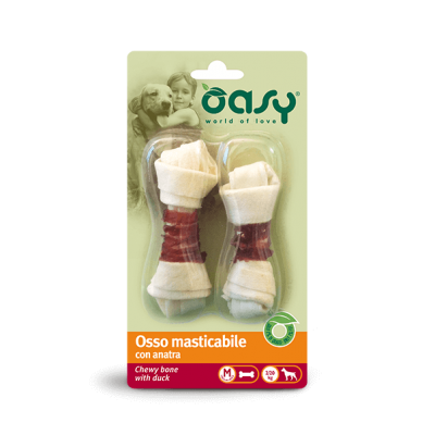 Ласощі для собак, кістки OASY DOG Chewy Bone качка -M- (2 ПК) 54 г, 341026