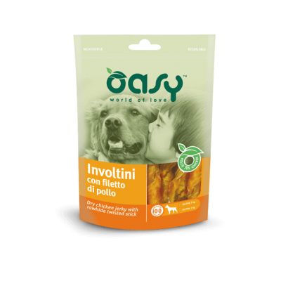 Ласощі для собак OASY DOG Dry курка Jerky Rawhide Twisted Stick 350 г, 343648