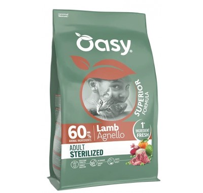 Сухой корм для кошек Oasy Dry Cat Superior Sterilized ягненка 300 г, 515532