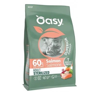 Сухой корм для кошек Oasy Dry Cat Superior Sterilized лосось 1,5 кг, 515938